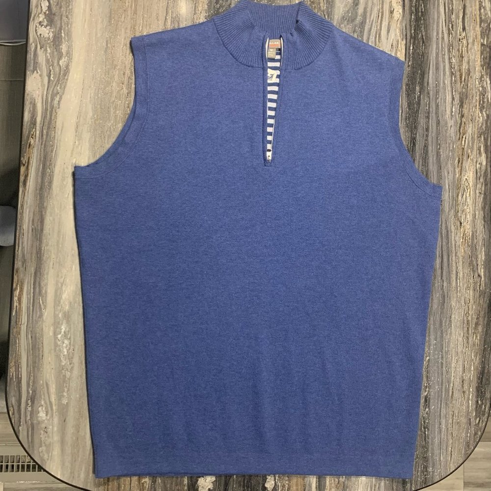 Peter Millar Warmth Mens Blue Crown Golf 1/4 zip Sweater Vest sz M